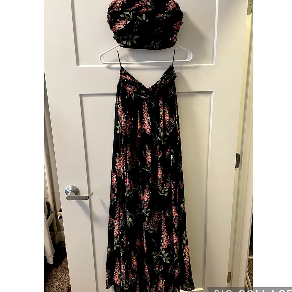 2-piece dress with left leg slit